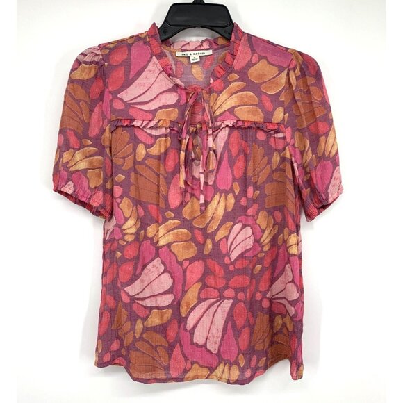 Zac & Rachel Tops - Zac & Rachel Pink and Orange Blouse